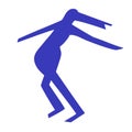 Woman figure Matisse art inspired.Contemporary silhouette hapes,hand drawn blue female.Flat cut out lady moving.Fashion modern