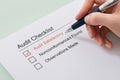 Woman Filling Audit Checklist Form Royalty Free Stock Photo