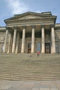 Woman Filming Dancer on Steps of Liverpool Museum