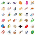 Woman fing icons set, isometric style Royalty Free Stock Photo