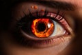 Fire eye created with ai technology Royalty Free Stock Photo