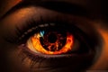 Fire eye created with ai technology Royalty Free Stock Photo