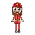 Woman firefighter avatar character icon