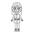 Woman firefighter avatar character icon