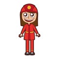 Woman firefighter avatar character icon