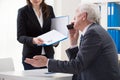 Woman during first job interview Royalty Free Stock Photo