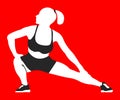 Woman Fit Pose Logo and Icon. Sport Silhouette label for Web on background. Simple Vector Illustration
