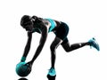 Woman fitness Medicine Ball exercises silhouette Royalty Free Stock Photo