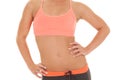 Woman fitness orange sports bra hand on hips Royalty Free Stock Photo