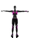 Woman fitness Weights exercises silhouette Royalty Free Stock Photo