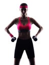 Woman fitness weights training exercises Royalty Free Stock Photo