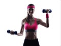 Woman fitness weights training exercises Royalty Free Stock Photo