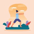 yoga outdoor flat design image