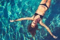 Woman Floating in Water Relaxing