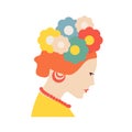 Woman flower head. Mental health, psychology