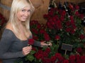 Woman in a flower shop