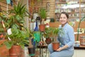 Woman in flower store