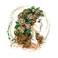 Woman in flower wreath Royalty Free Stock Photo