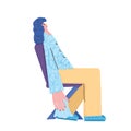 Woman sitting on the chair. Vector illustartion