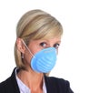 Woman with flu mask