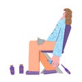 Woman sitting on the chair. Vector illustartion