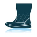 Woman Fluffy Ugg Boot Icon