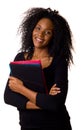 Woman with folders Royalty Free Stock Photo