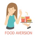 Woman with food aversion or eating disorder Royalty Free Stock Photo