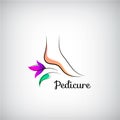 Woman foot pedicure logo.. Abstract design concept