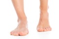 Woman foot stepping Royalty Free Stock Photo