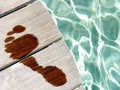 Woman footprint in a spa area Royalty Free Stock Photo