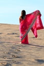 Woman Footprints in Desert Royalty Free Stock Photo