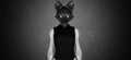 Woman in a Foxy Wolf Mask Gothic Face Fashion Science Fiction Rock Artwork