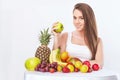 Woman with fruit Royalty Free Stock Photo