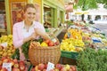 Woman on the fruit market Royalty Free Stock Photo