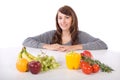 Woman fruit and vegetables Royalty Free Stock Photo