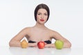 Woman with fruits Royalty Free Stock Photo