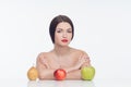 Woman with fruits Royalty Free Stock Photo