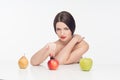 Woman with fruits Royalty Free Stock Photo