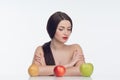 Woman with fruits Royalty Free Stock Photo