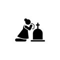 Woman funeral widow dead icon. Element of pictogram death illustration