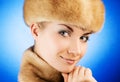 Woman in fur cap Royalty Free Stock Photo