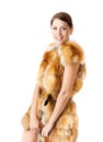 Woman in fur coat, winter fashion Royalty Free Stock Photo