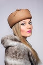 woman fur hat retro Royalty Free Stock Photo