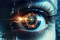 Computer vision eye science technology concept secure human futuristic scan data future digital Royalty Free Stock Photo