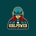 Girl power mascot logo