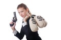 Woman gangster with gun