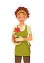 Woman gardener. Vector illustration