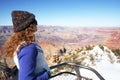 A Woman Gazes at the Grand Canyon Royalty Free Stock Photo