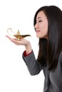 Woman with Genie Lamp